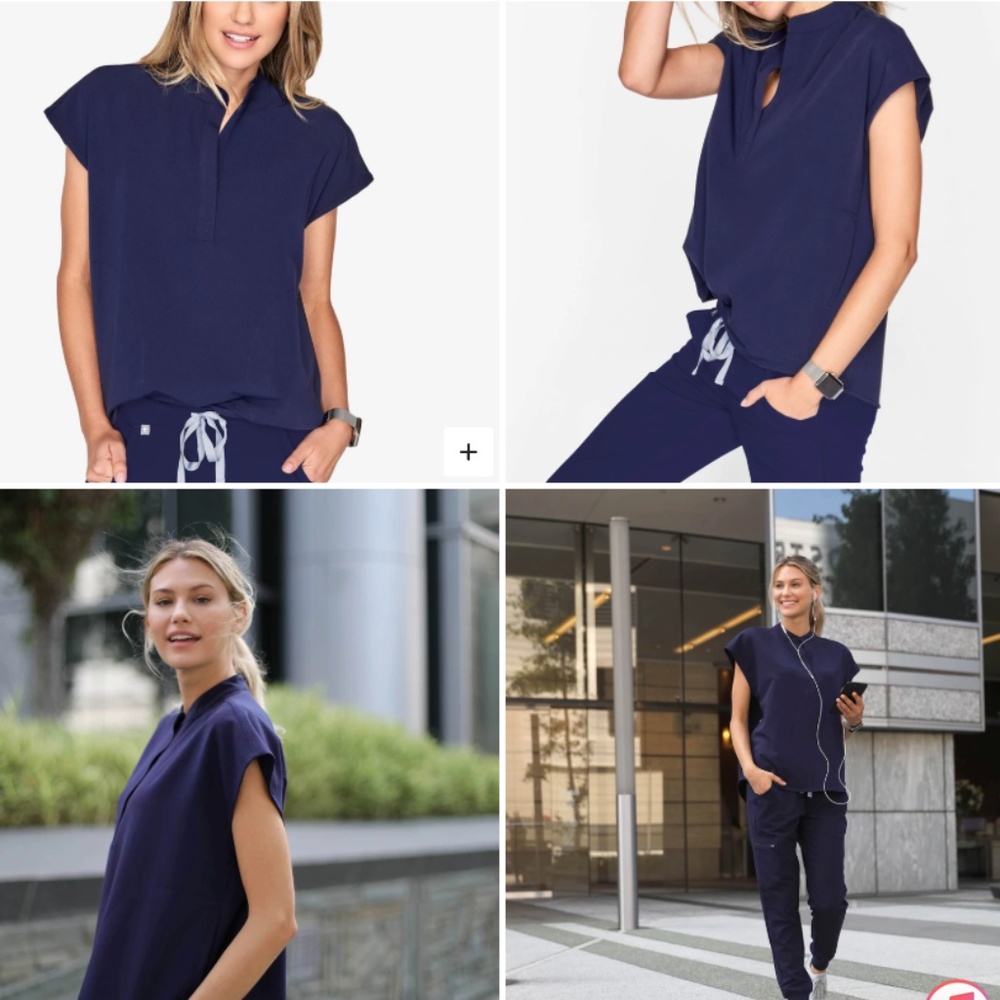 FIGS navy rafaela top xxs brand new